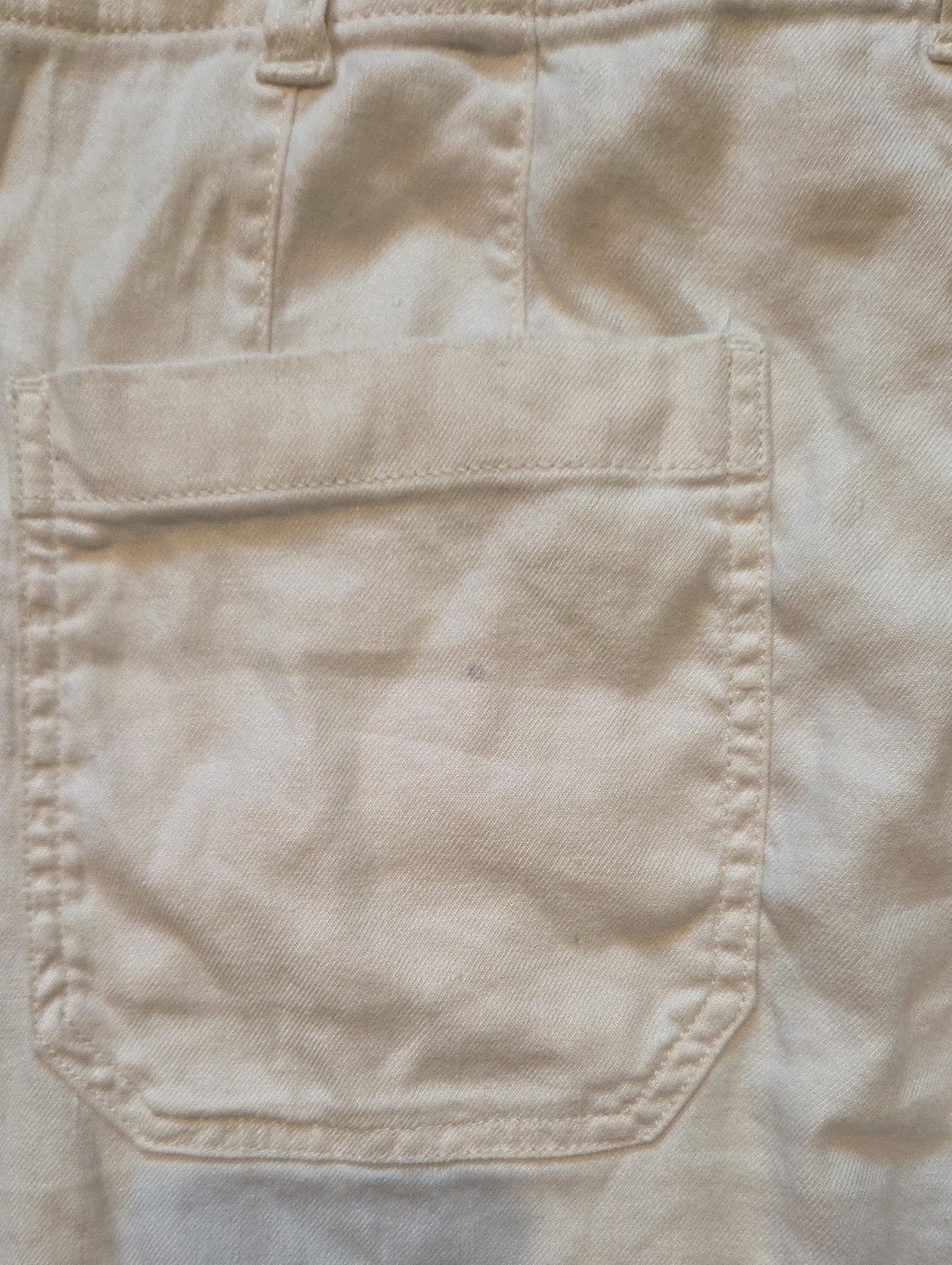 Maeve Colette European Linen Stretch High-Rise Wide-Leg Pants 8 Cream Off-White - Picture 7 of 7